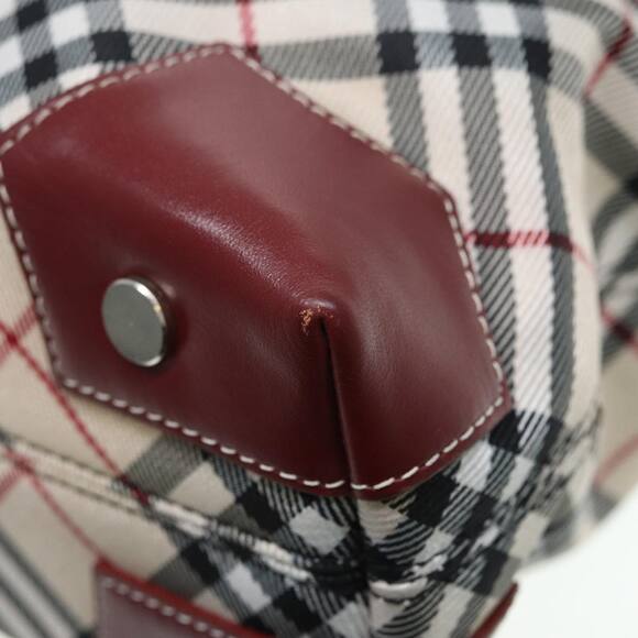 Burberry Nova Check Blue Label Hand Bag Nylon Beige Red - Picture 16 of 16
